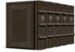 Picture of Schottenstein Interlinear Machzor 5 Vol. SET Pocket Size Ashkenaz Yerushalayim Hand-Tooled Grey leather